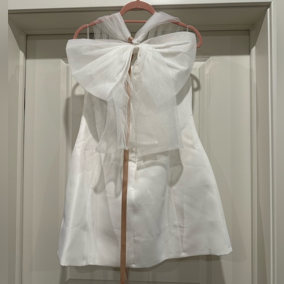 Meshki Maryam Tulle Bow Mini Dress - White - NWT - Picture 3 of 14